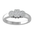 thumbnail image 1 of Araiya Fine Jewelry 14K White Gold Round-shape Lab Grown Diamond Cluster Engagement Ring ( 2 5/8 cttw, D-F Color, VS Clarity) Size 9.5, 1 of 4