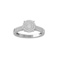 thumbnail image 1 of Araiya Fine Jewelry 14K White Gold Round-shape Lab Grown Diamond Cluster Engagement Ring ( 2/5 cttw, D-F Color, VS Clarity) Size 6.5, 1 of 4
