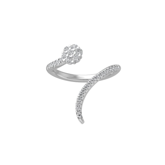 Araiya Fine Jewelry 14K White Gold Round-shape Lab Grown Diamond Cluster Engagement Ring ( 3/7 cttw, D-F Color, VS Clarity) Size 9