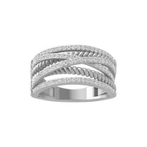 Araiya Fine Jewelry 14K White Gold Round-shape Lab Grown Diamond Fashion Band Ring ( 1/2 cttw, D-F Color, VS Clarity) Size 7.5