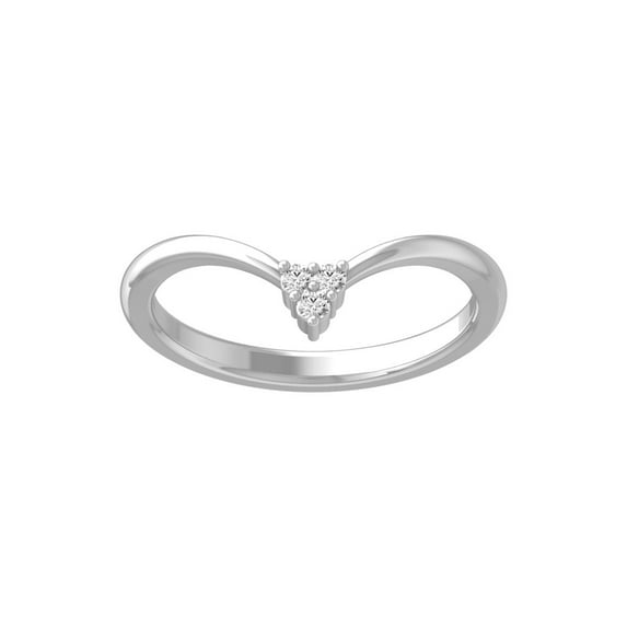 Araiya Fine Jewelry 14K White Gold Round-shape Lab Grown Diamond Fashion Band Ring ( 1/20 cttw, D-F Color, VS Clarity) Size 5.5