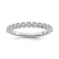 thumbnail image 1 of Araiya Fine Jewelry 14K White Gold Round-shape Lab Grown Diamond Fashion Band Ring ( 1/20 cttw, D-F Color, VS Clarity) Size 6.5, 1 of 4