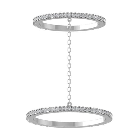 Araiya Fine Jewelry 14K White Gold Round-shape Lab Grown Diamond Fashion Band Ring ( 1/3 cttw, D-F Color, VS Clarity) Size 7.5