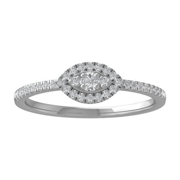 Araiya Fine Jewelry 14K White Gold Round-shape Lab Grown Diamond Fashion Band Ring ( 1/5 cttw, D-F Color, VS Clarity) Size 8.5