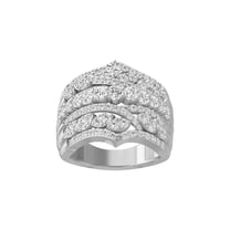 Araiya Fine Jewelry 14K White Gold Round-shape Lab Grown Diamond Fashion Band Ring ( 2 cttw, D-F Color, VS Clarity) Size 5