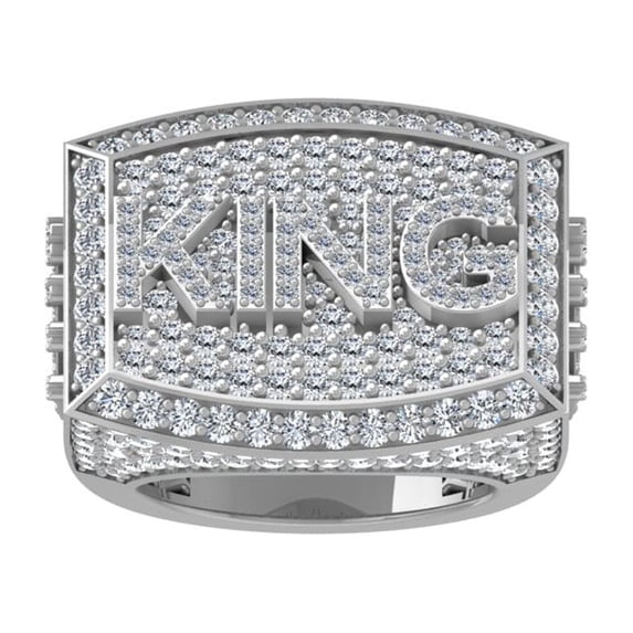 Araiya Fine Jewelry 14K White Gold Round-shape Lab Grown Diamond Fashion Band Ring ( 3 3/4 cttw, D-F Color, VS Clarity) Size 8