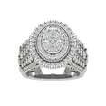 thumbnail image 1 of Araiya Fine Jewelry 14K White Gold Round-shape Lab Grown Diamond Halo Cluster Engagement Ring ( 2 cttw, D-F Color, VS Clarity) Size 7.5, 1 of 4