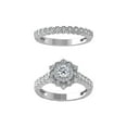 thumbnail image 1 of Araiya Fine Jewelry 14K White Gold Round-shape Lab Grown Diamond Halo Engagement Ring ( 1 cttw, D-F Color, VS Clarity) Size 8.5, 1 of 4