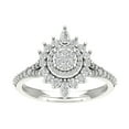 thumbnail image 1 of Araiya Fine Jewelry 14K White Gold Round-shape Lab Grown Diamond Halo Engagement Ring ( 3/4 cttw, D-F Color, VS Clarity) Size 7, 1 of 5