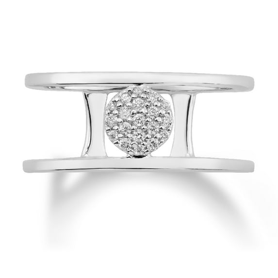 Araiya Fine Jewelry 14K White Gold Round-shape Lab Grown Diamond Heart Engagement Ring ( 1/8 cttw, D-F Color, VS Clarity) Size 6