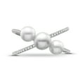 thumbnail image 1 of Araiya Fine Jewelry 14K White Gold Round-shape Lab Grown Diamond Pearl Engagement Ring ( 1/6 cttw, D-F Color, VS Clarity) Size 6, 1 of 4