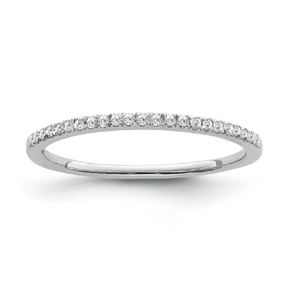 Araiya Fine Jewelry 14K White Gold Round-shape Lab Grown Diamond Wedding Band Ring ( 1/10 cttw, D-F Color, VS Clarity) Size 6