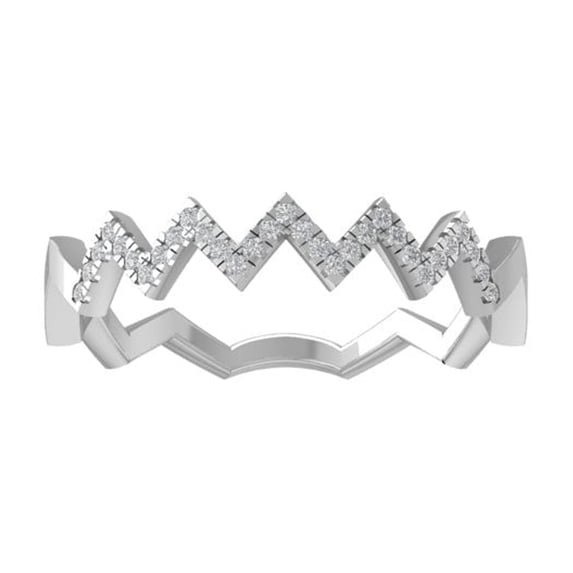 Araiya Fine Jewelry 14K White Gold Round-shape Lab Grown Diamond Wedding Band Ring ( 1/10 cttw, D-F Color, VS Clarity) Size 8