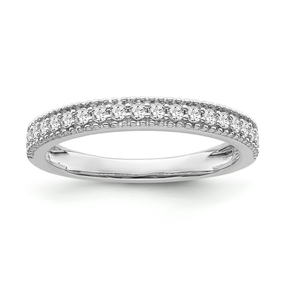 Araiya Fine Jewelry 14K White Gold Round-shape Lab Grown Diamond Wedding Band Ring ( 1/4 cttw, D-F Color, VS Clarity) Size 5.5