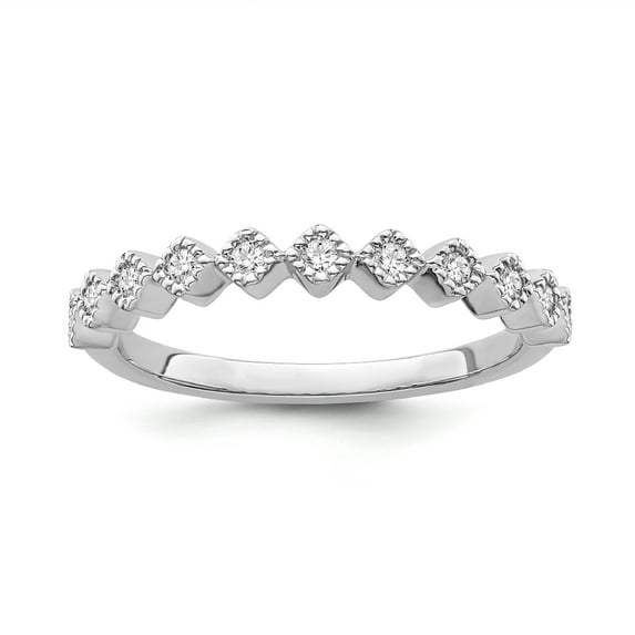 Araiya Fine Jewelry 14K White Gold Round-shape Lab Grown Diamond Wedding Band Ring ( 1/8 cttw, D-F Color, VS Clarity) Size 9