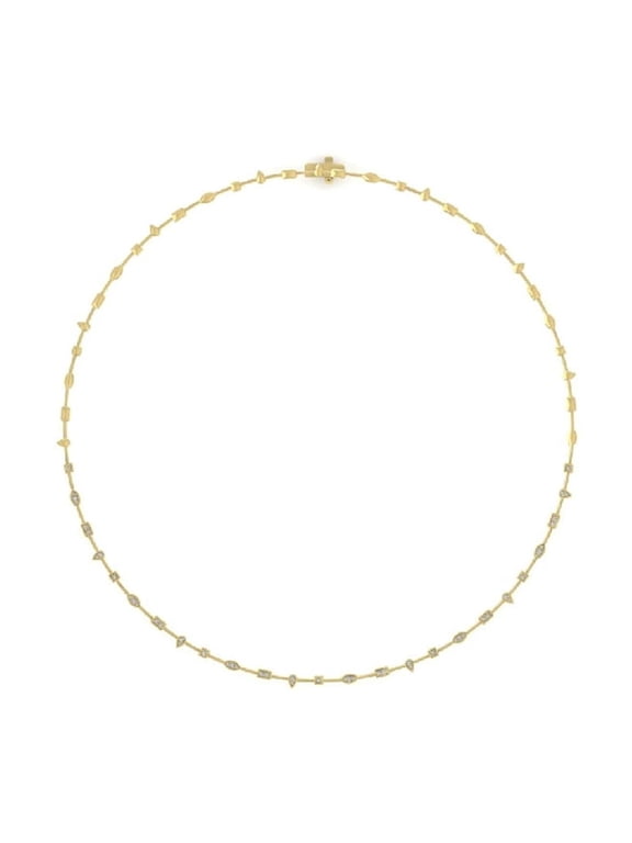 Fine Jewelry 14K Yellow Gold Diamond Link Chain Necklace 18 Inch (1/2 cttw, I-J Color, I2-I3 Clarity)
