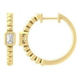 thumbnail image 1 of Araiya Fine Jewelry 14K Yellow Gold Emerald Shaped Lab Grown Diamond Solitaire Hoop Earrings (1/2 cttw, D-F Color, VS1 Clarity), 1 of 6