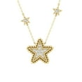 thumbnail image 1 of Araiya Fine Jewelry 14K Yellow Gold Lab-Grown Diamond Three Star Pendant for Women with Gold Plated Silver Cable Chain Necklace (1/10 cttw, VS1 Clarity, D-F Color) 18inch, 1 of 4