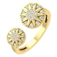 thumbnail image 1 of Araiya Fine Jewelry 14K Yellow Gold Round Shape Lab Grown Diamond Cluster Engagement Ring (1/4 cttw, D-F Color, VS1 Clarity) Size 8.5, 1 of 6