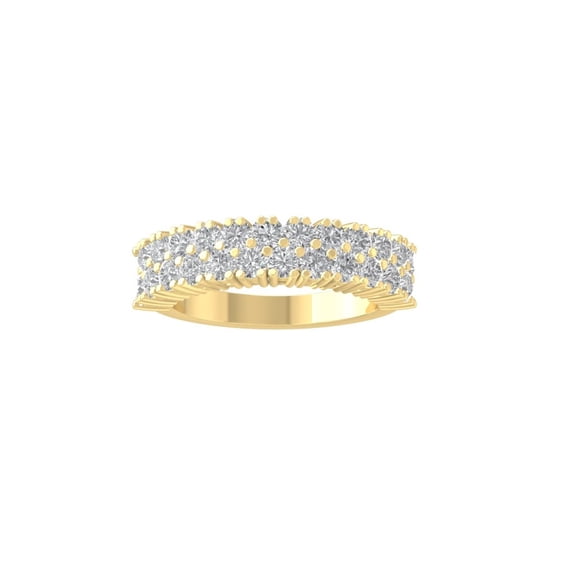 Araiya Fine Jewelry 14K Yellow Gold Round-shape Lab Grown Diamond Anniversary Ring ( 1 1/2 cttw, D-F Color, VS Clarity) Size 7.5