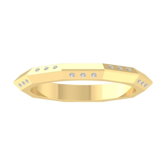 Araiya Fine Jewelry 14K Yellow Gold Round-shape Lab Grown Diamond Anniversary Ring ( 1/20 cttw, D-F Color, VS Clarity) Size 8