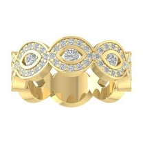 Araiya Fine Jewelry 14K Yellow Gold Round-shape Lab Grown Diamond Anniversary Ring ( 1 cttw, D-F Color, VS Clarity) Size 10