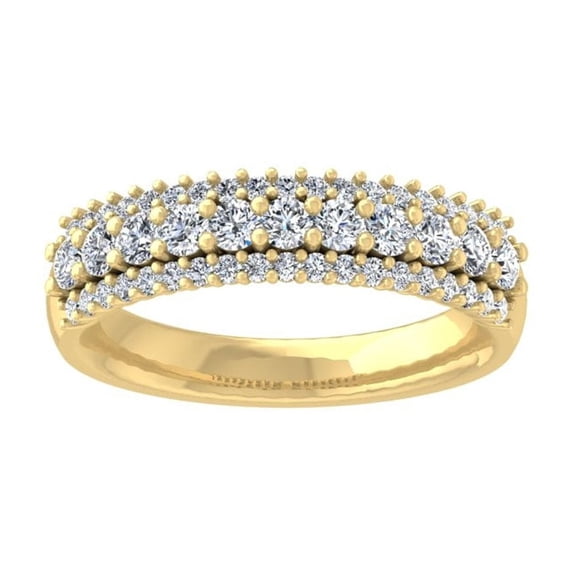 Araiya Fine Jewelry 14K Yellow Gold Round-shape Lab Grown Diamond Anniversary Ring ( 3/4 cttw, D-F Color, VS Clarity) Size 6