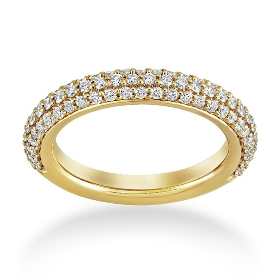 Araiya Fine Jewelry 14K Yellow Gold Round-shape Lab Grown Diamond Anniversary Ring ( 7/8 cttw, D-F Color, VS Clarity) Size 8.5