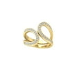 thumbnail image 1 of Araiya Fine Jewelry 14K Yellow Gold Round-shape Lab Grown Diamond Bypass Open Band Ring ( 1/4 cttw, D-F Color, VS Clarity) Size 7, 1 of 4