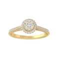 thumbnail image 1 of Araiya Fine Jewelry 14K Yellow Gold Round-shape Lab Grown Diamond Cluster Engagement Ring ( 1/2 cttw, D-F Color, VS Clarity) Size 8.5, 1 of 4