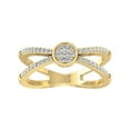 thumbnail image 1 of Araiya Fine Jewelry 14K Yellow Gold Round-shape Lab Grown Diamond Cluster Engagement Ring ( 1/4 cttw, D-F Color, VS Clarity) Size 6.5, 1 of 4