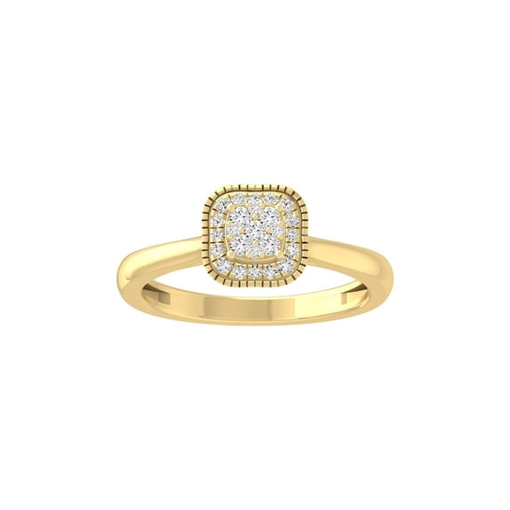 Araiya Fine Jewelry 14K Yellow Gold Round-shape Lab Grown Diamond Cluster Engagement Ring ( 1/4 cttw, D-F Color, VS Clarity) Size 8