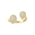 thumbnail image 1 of Araiya Fine Jewelry 14K Yellow Gold Round-shape Lab Grown Diamond Cluster Engagement Ring ( 1/5 cttw, D-F Color, VS Clarity) Size 6.5, 1 of 4
