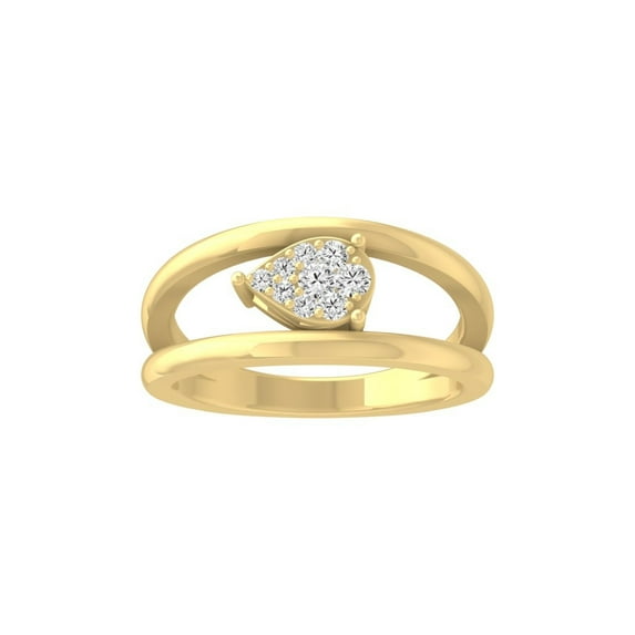 Araiya Fine Jewelry 14K Yellow Gold Round-shape Lab Grown Diamond Cluster Engagement Ring ( 1/5 cttw, D-F Color, VS Clarity) Size 9.5