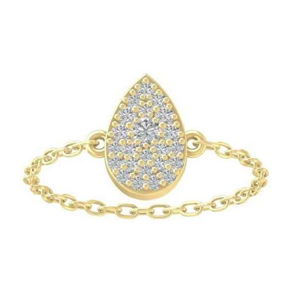 Araiya Fine Jewelry 14K Yellow Gold Round-shape Lab Grown Diamond Cluster Engagement Ring ( 1/7 cttw, D-F Color, VS Clarity) Size 8