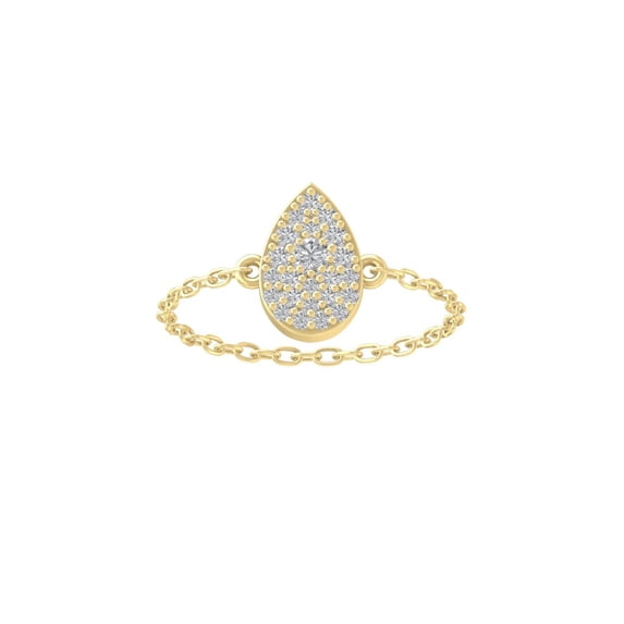 Araiya Fine Jewelry 14K Yellow Gold Round-shape Lab Grown Diamond Cluster Engagement Ring ( 1/7 cttw, D-F Color, VS Clarity) Size 9.5