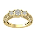 thumbnail image 1 of Araiya Fine Jewelry 14K Yellow Gold Round-shape Lab Grown Diamond Cluster Engagement Ring ( 1 cttw, D-F Color, VS Clarity) Size 7.5, 1 of 4