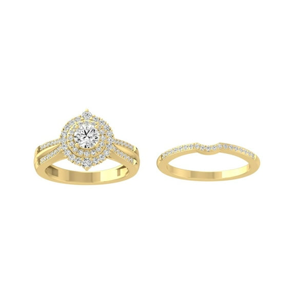 Araiya Fine Jewelry 14K Yellow Gold Round-shape Lab Grown Diamond Engagement Ring ( 1 cttw, D-F Color, VS Clarity) Size 9