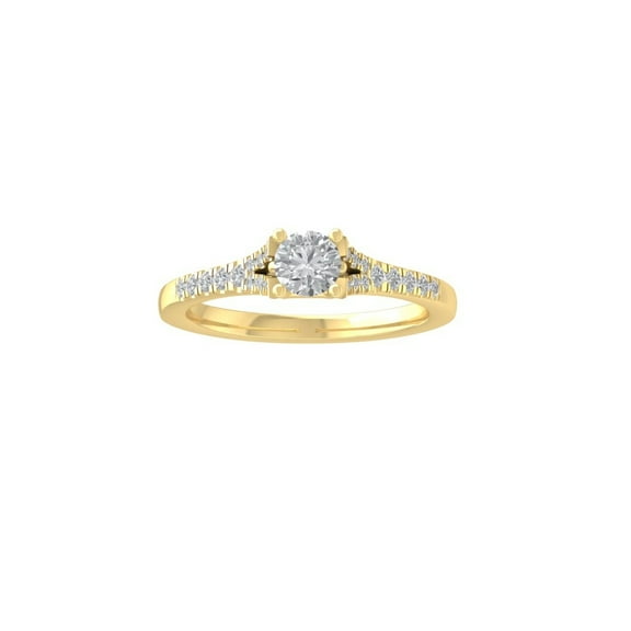 Araiya Fine Jewelry 14K Yellow Gold Round-shape Lab Grown Diamond Engagement Ring ( 2/3 cttw, D-F Color, VS Clarity) Size 10