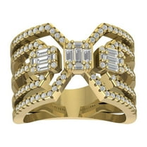 Araiya Fine Jewelry 14K Yellow Gold Round-shape Lab Grown Diamond Engagement Ring ( 3/4 cttw, D-F Color, VS Clarity) Size 10