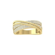 Araiya Fine Jewelry 14K Yellow Gold Round-shape Lab Grown Diamond Fashion Band Ring ( 1/2 cttw, D-F Color, VS Clarity) Size 5