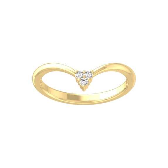 Araiya Fine Jewelry 14K Yellow Gold Round-shape Lab Grown Diamond Fashion Band Ring ( 1/20 cttw, D-F Color, VS Clarity) Size 9.5