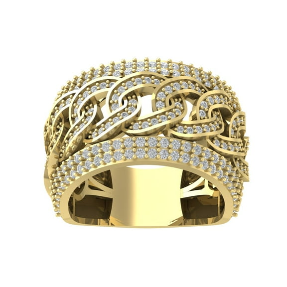 Araiya Fine Jewelry 14K Yellow Gold Round-shape Lab Grown Diamond Fashion Band Ring ( 1 3/4 cttw, D-F Color, VS Clarity) Size 10