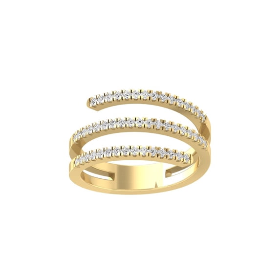 Araiya Fine Jewelry 14K Yellow Gold Round-shape Lab Grown Diamond Fashion Band Ring ( 1/3 cttw, D-F Color, VS Clarity) Size 7.5
