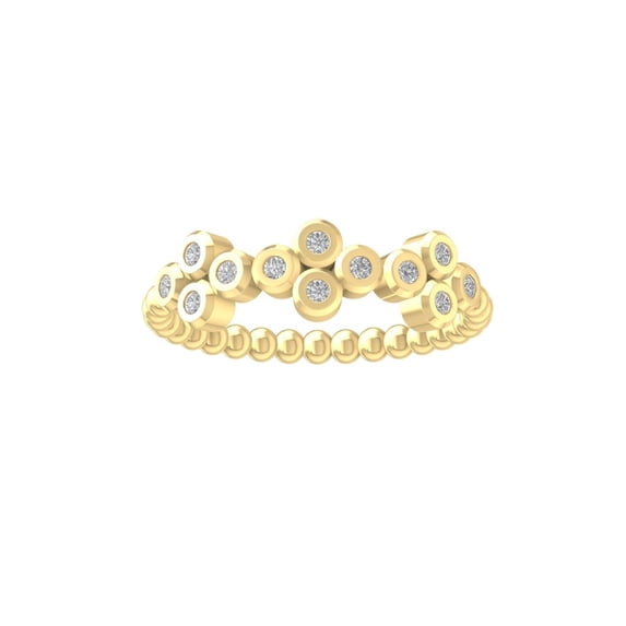 Araiya Fine Jewelry 14K Yellow Gold Round-shape Lab Grown Diamond Fashion Band Ring ( 1/6 cttw, D-F Color, VS Clarity) Size 7
