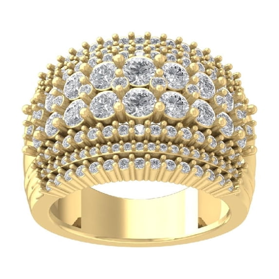 Araiya Fine Jewelry 14K Yellow Gold Round-shape Lab Grown Diamond Fashion Band Ring ( 2 1/2 cttw, D-F Color, VS Clarity) Size 5