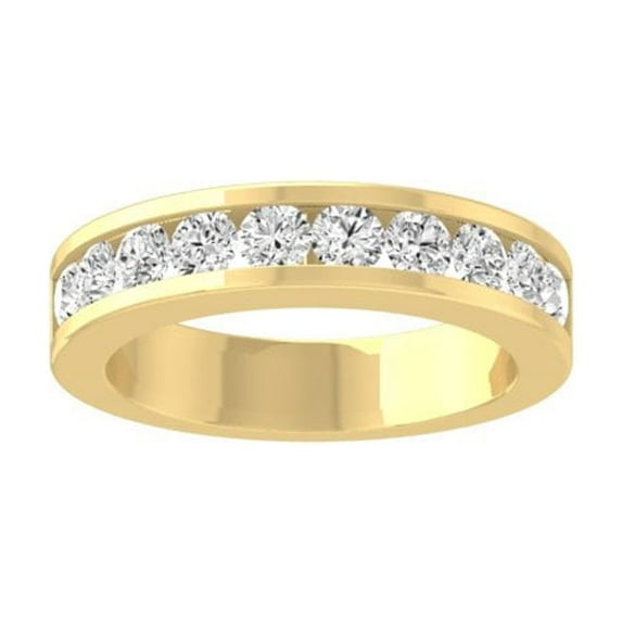 Araiya Fine Jewelry 14K Yellow Gold Round-shape Lab Grown Diamond Fashion Promise Anniversary Ring (1 Cttw, D-F Color, VS1 Clarity) Size 6