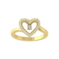thumbnail image 1 of Araiya Fine Jewelry 14K Yellow Gold Round-shape Lab Grown Diamond Heart Engagement Ring ( 1/6 cttw, D-F Color, VS Clarity) Size 8.5, 1 of 4