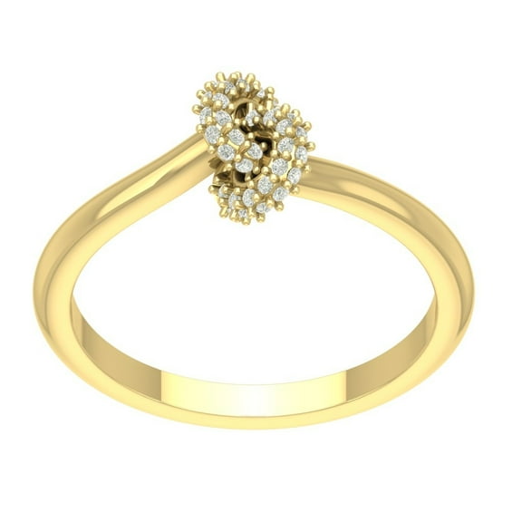 Araiya Fine Jewelry 14K Yellow Gold Round-shape Lab Grown Diamond Love Knot Engagement Ring ( 1/6 cttw, D-F Color, VS Clarity) Size 10