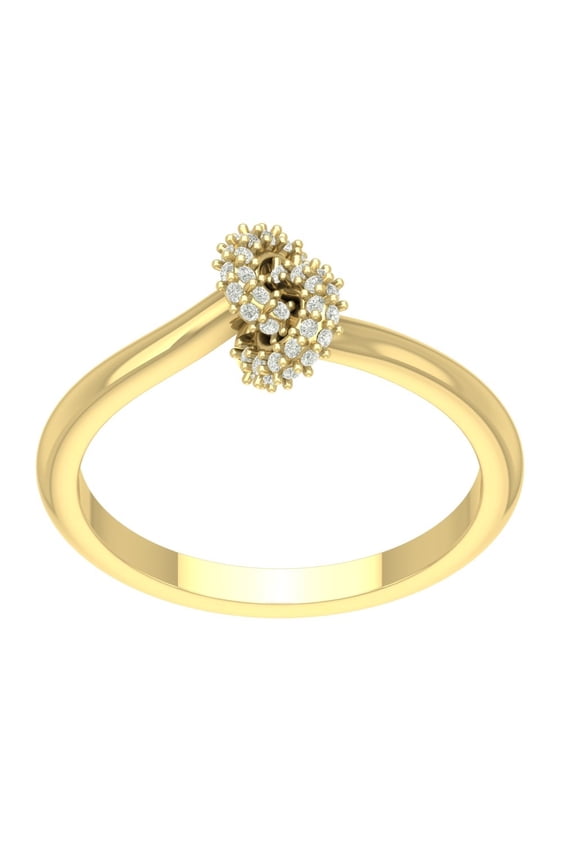 Fine Jewelry 14K Yellow Gold Round-shape Lab Grown Diamond Love Knot Engagement Ring ( 1/6 cttw, D-F Color, VS Clarity) Size 7